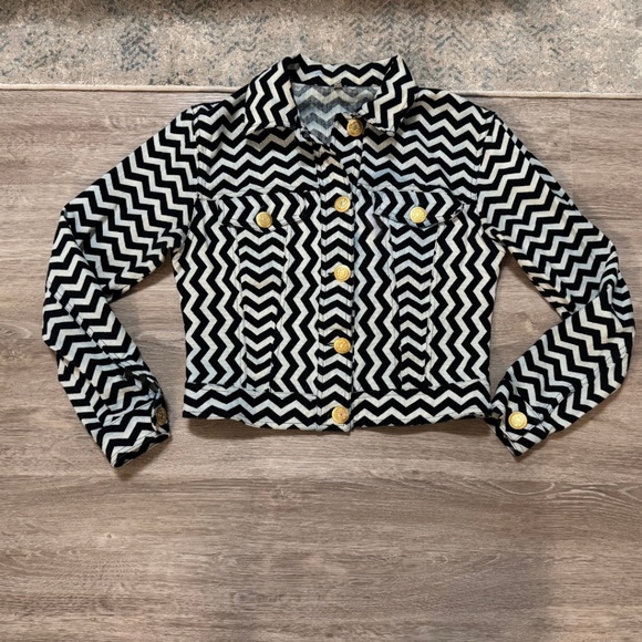 Moschino Jeans Jackets & Blazers - Vintage Moschino Jeans Cropped Chevron Jacket *Read Description*